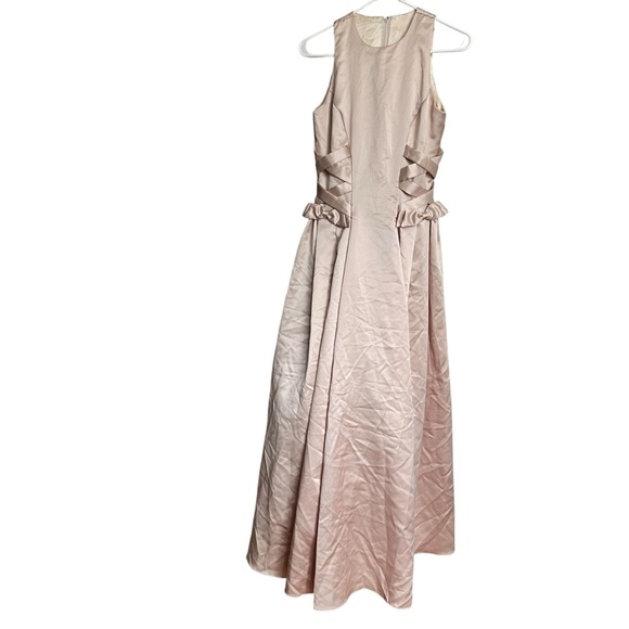 Vintage Scott Mcclintock Long Gown Dress Women 4 Bow Formal Rose Blush Champagne - Picture 1 of 9
